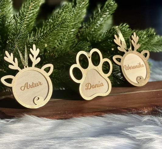 Personlig julepynt i tre (d1) KK FAMILY ART