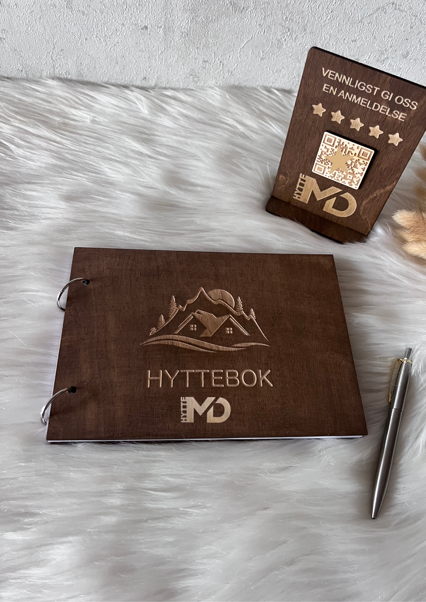 Skilt med QR-kode til Google Reviews