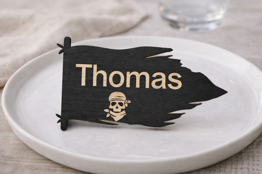 Personlig Bordkort Piratflagg