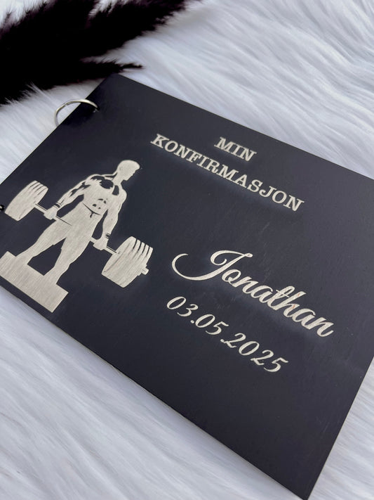 Min Konfirmasjon – gjestebok, fotoalbum-Styrketrening KK FAMILY ART