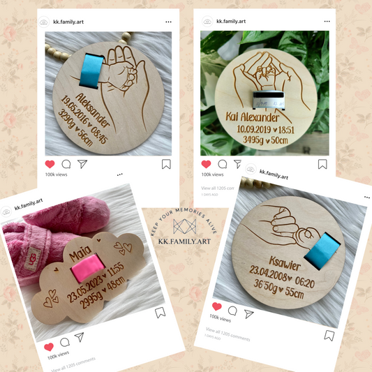 Fødselstavle Ballong KK FAMILY ART