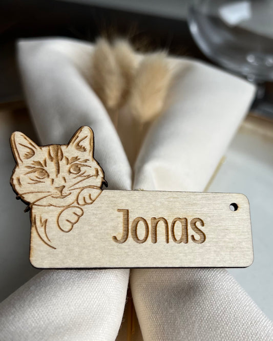 Personlig Bordkort med Katt