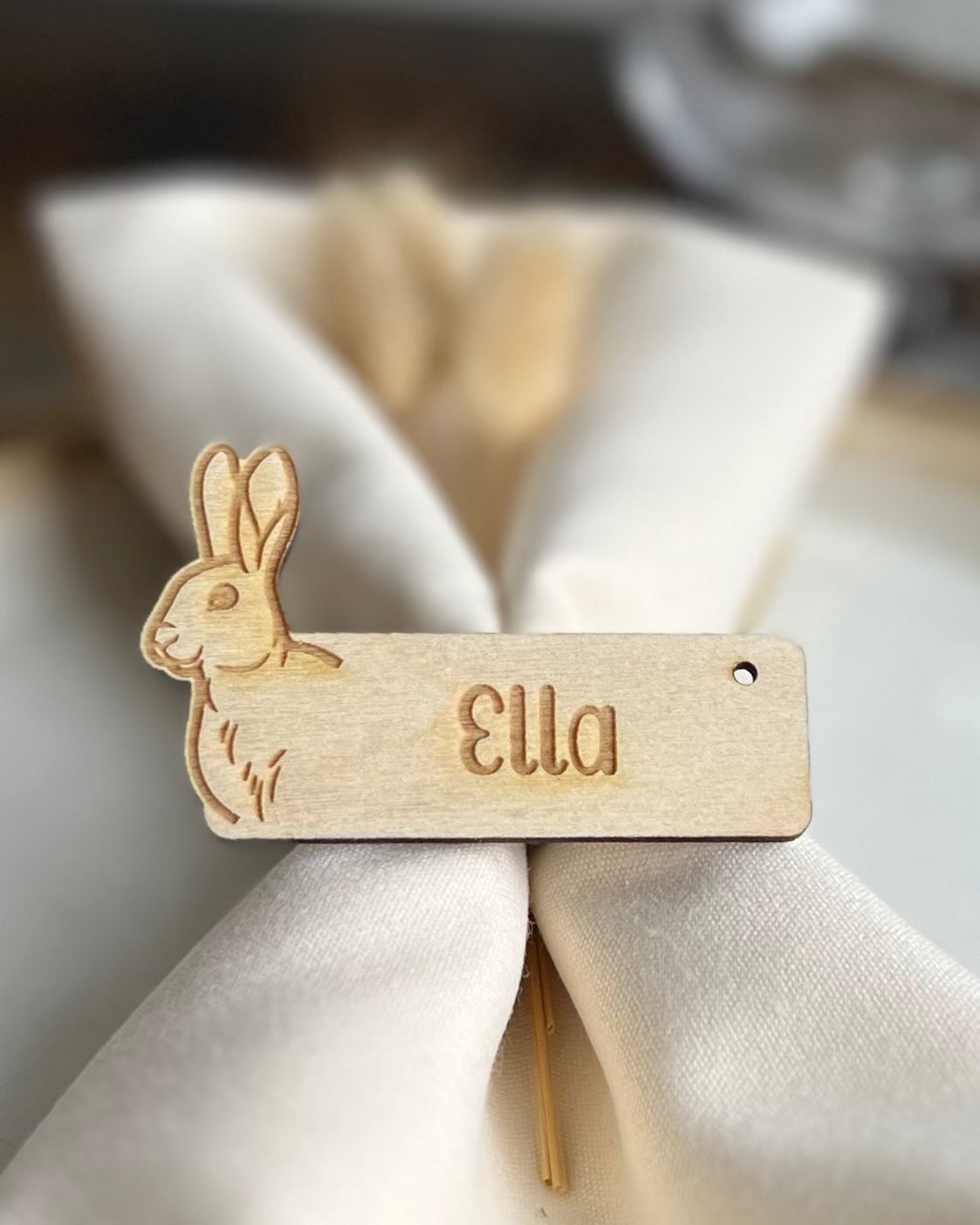 Personlig Bordkort med Kanin KK FAMILY ART