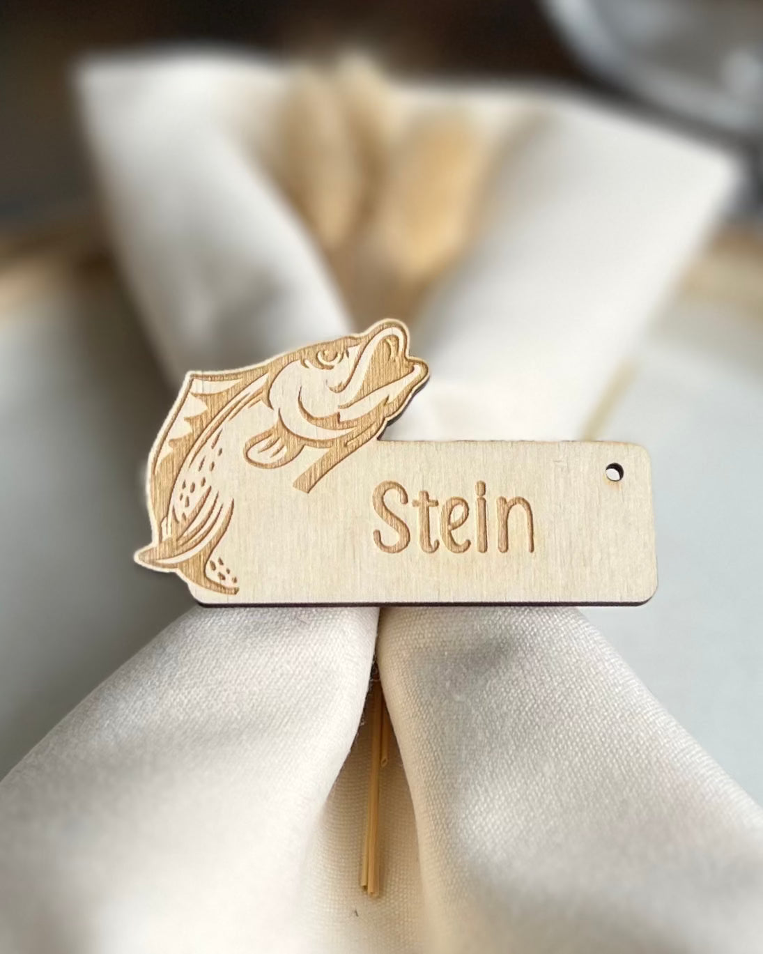 Personlig Bordkort med Fisk KK FAMILY ART