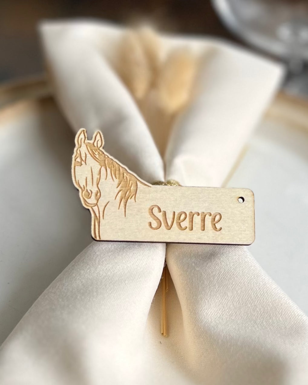 Personlig Bordkort med Hest KK FAMILY ART