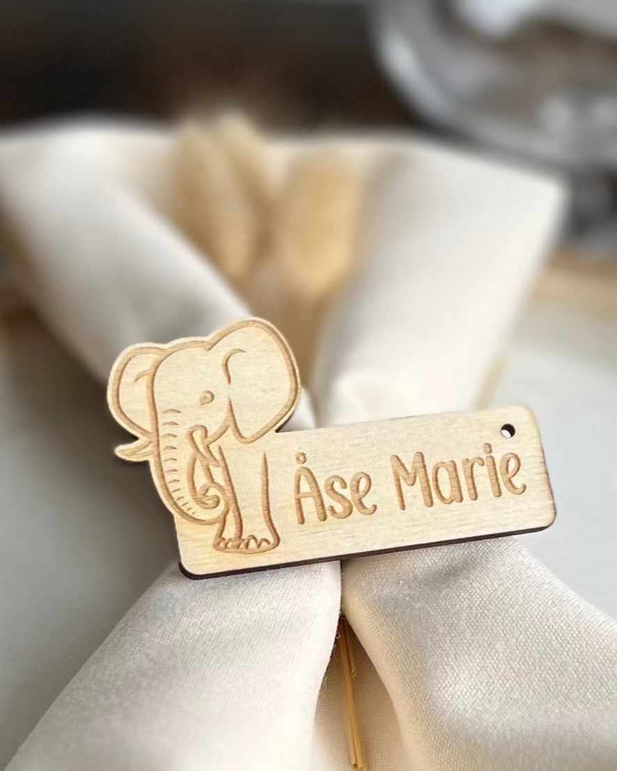 Personlig Bordkort med Elefant KK FAMILY ART