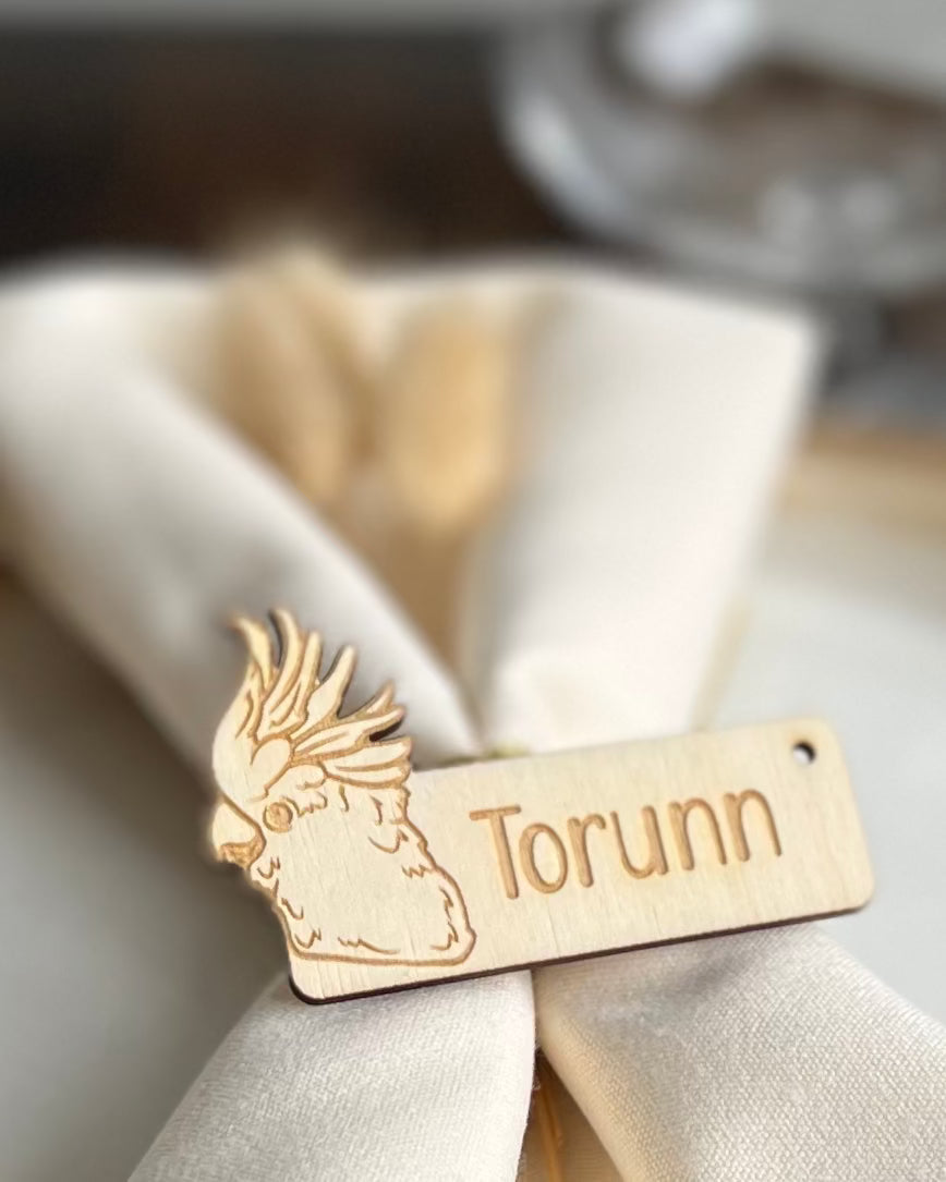 Personlig Bordkort med Fugl KK FAMILY ART