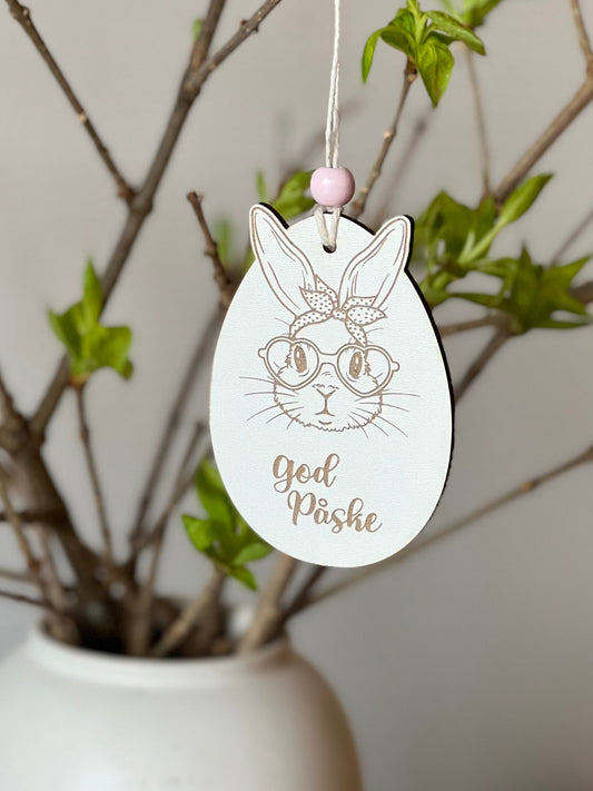 Personlig PÅSKEPYNT – egg med kanin (Copy) KK FAMILY ART