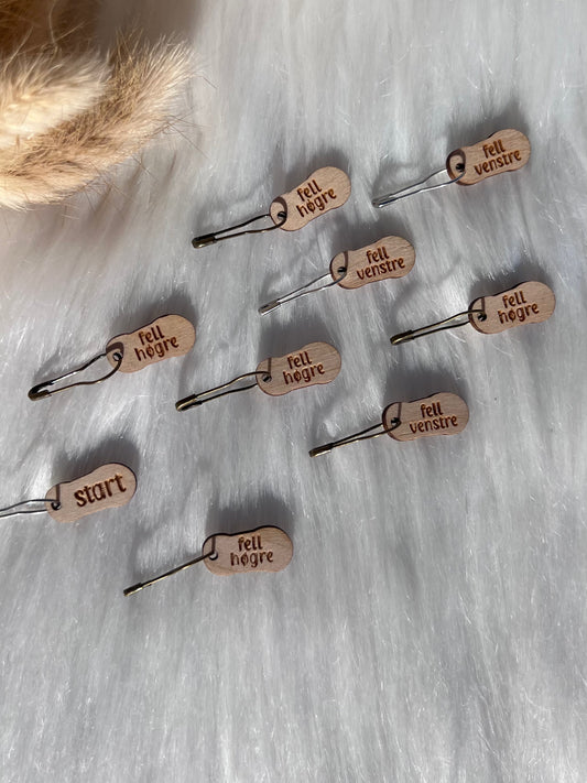 Strikkemarkører i tre