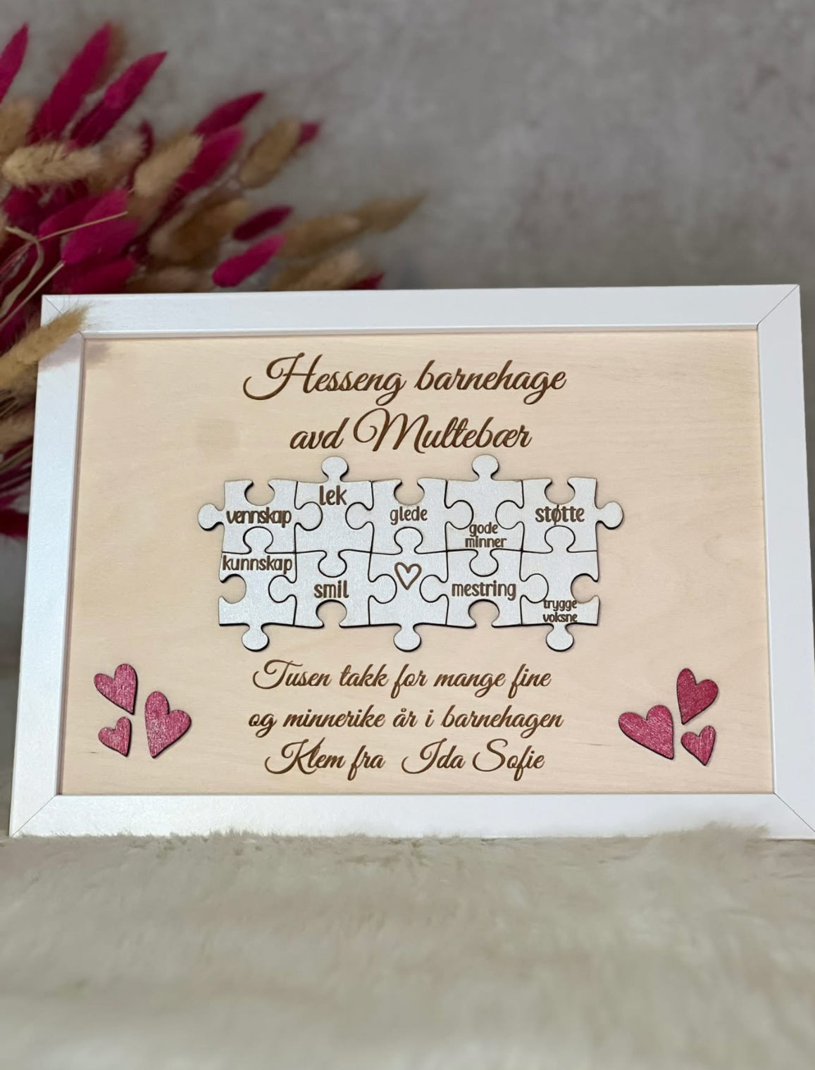 Personlig gave til lærer med bilderamme puzzle 2 KK FAMILY ART