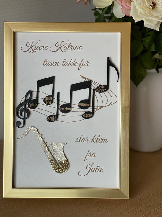 Personlig gave til musikklærer - saksofon KK FAMILY ART