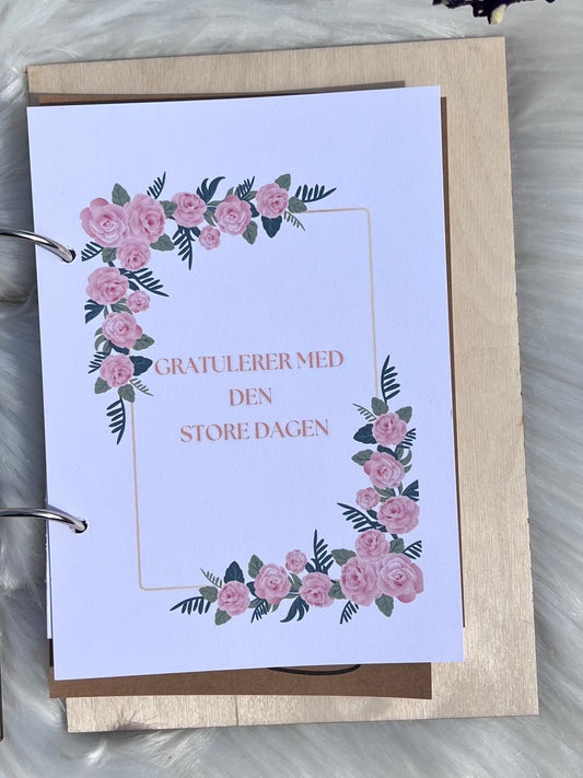 Personlig bryllupskort-album