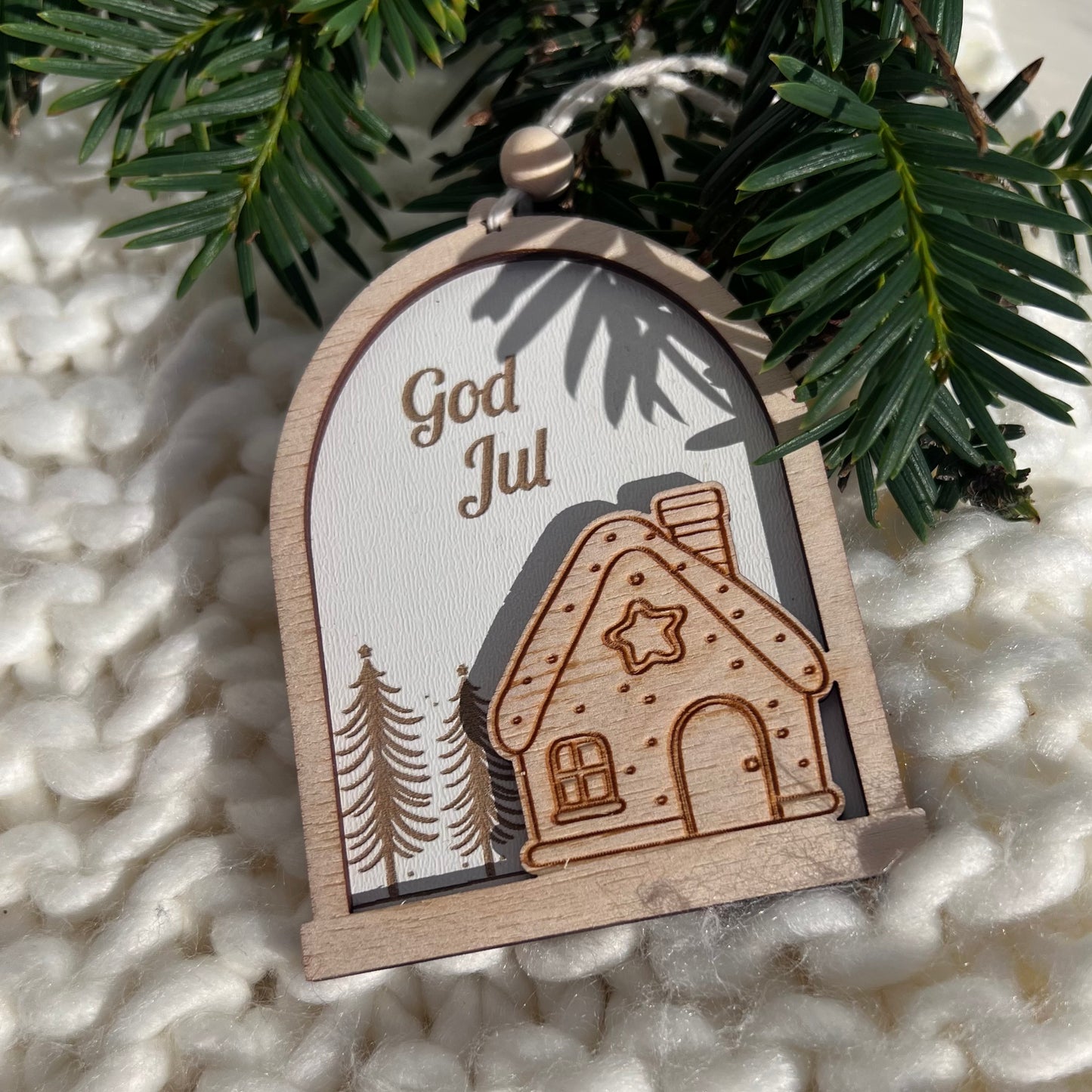 Personlig julepynt i tre (d6)