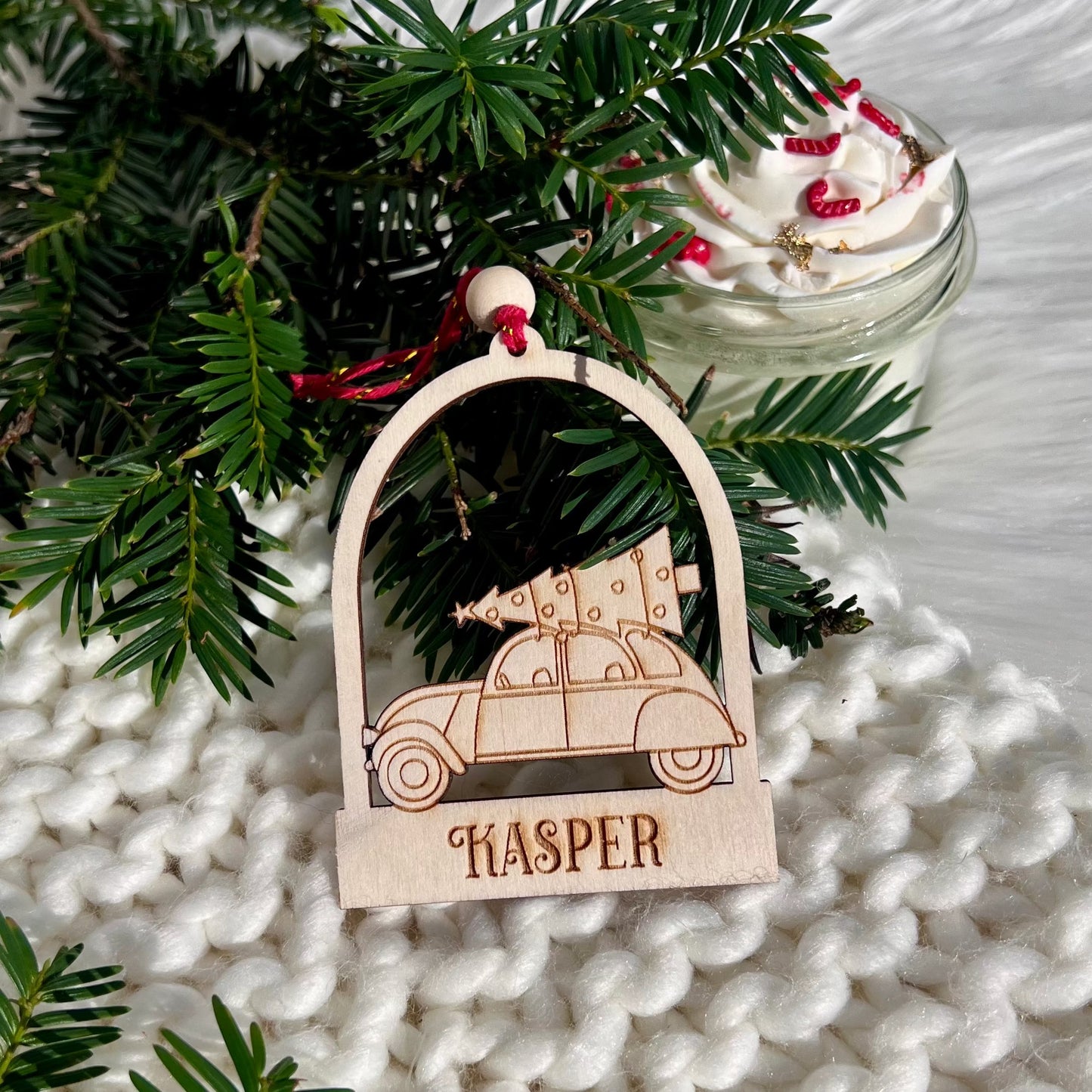 Personlig julepynt i tre (d3) KK FAMILY ART