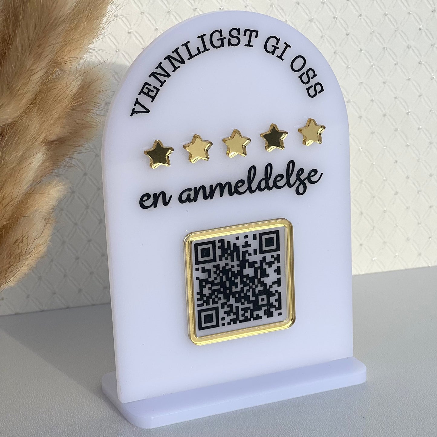 Skilt med QR-kode til Google Reviews Premium KK FAMILY ART