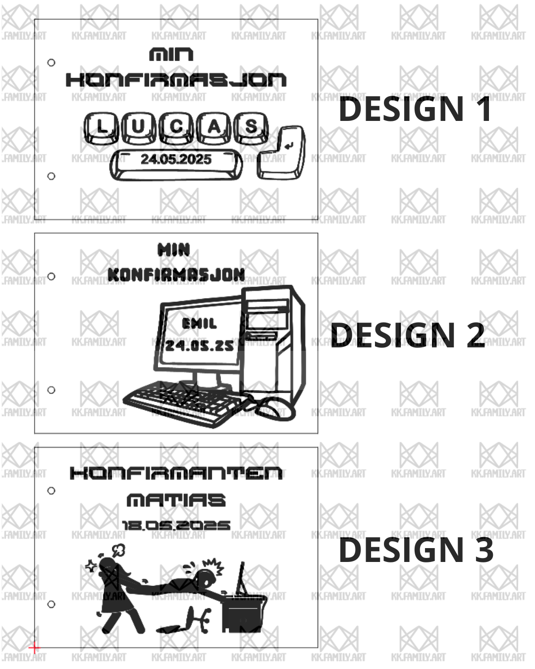 Min Konfirmasjon – gjestebok, fotoalbum-Gaming KK FAMILY ART