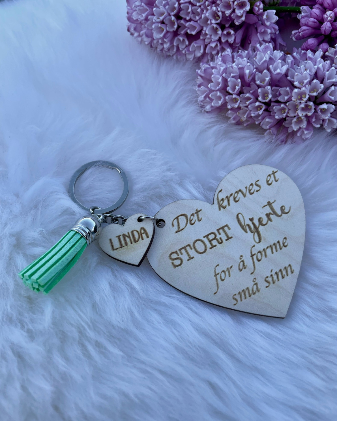 Nøkkelring med navn Hjerte - gave til lærere KK FAMILY ART