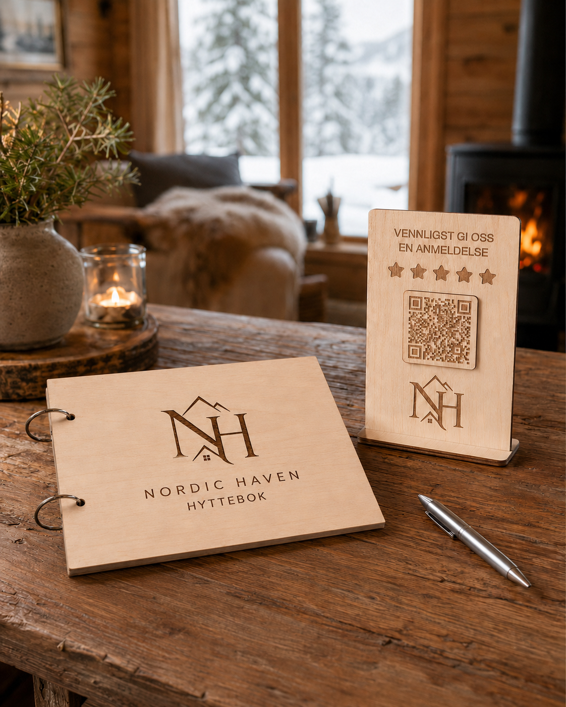 Eksklusiv hyttebok med logo