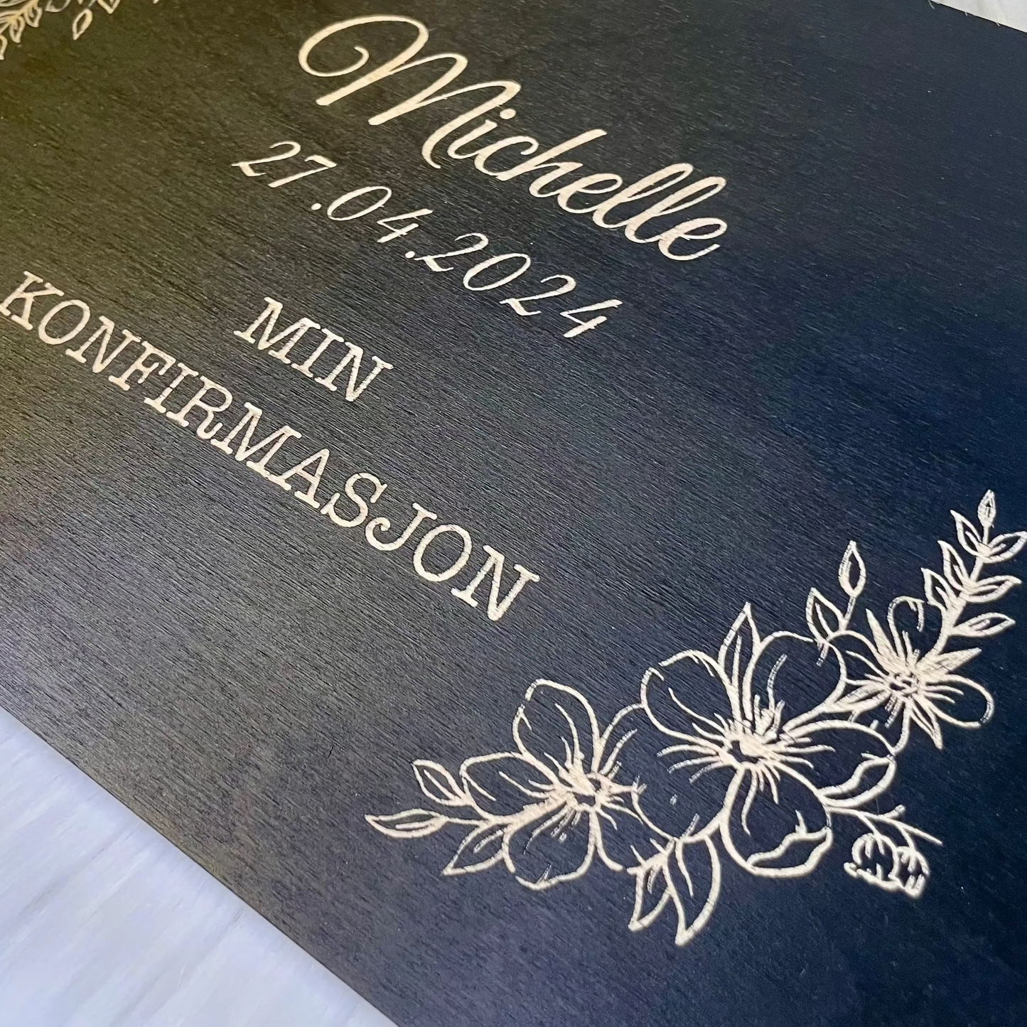 Min Konfirmasjon – gjestebok, fotoalbum-blomster KK FAMILY ART