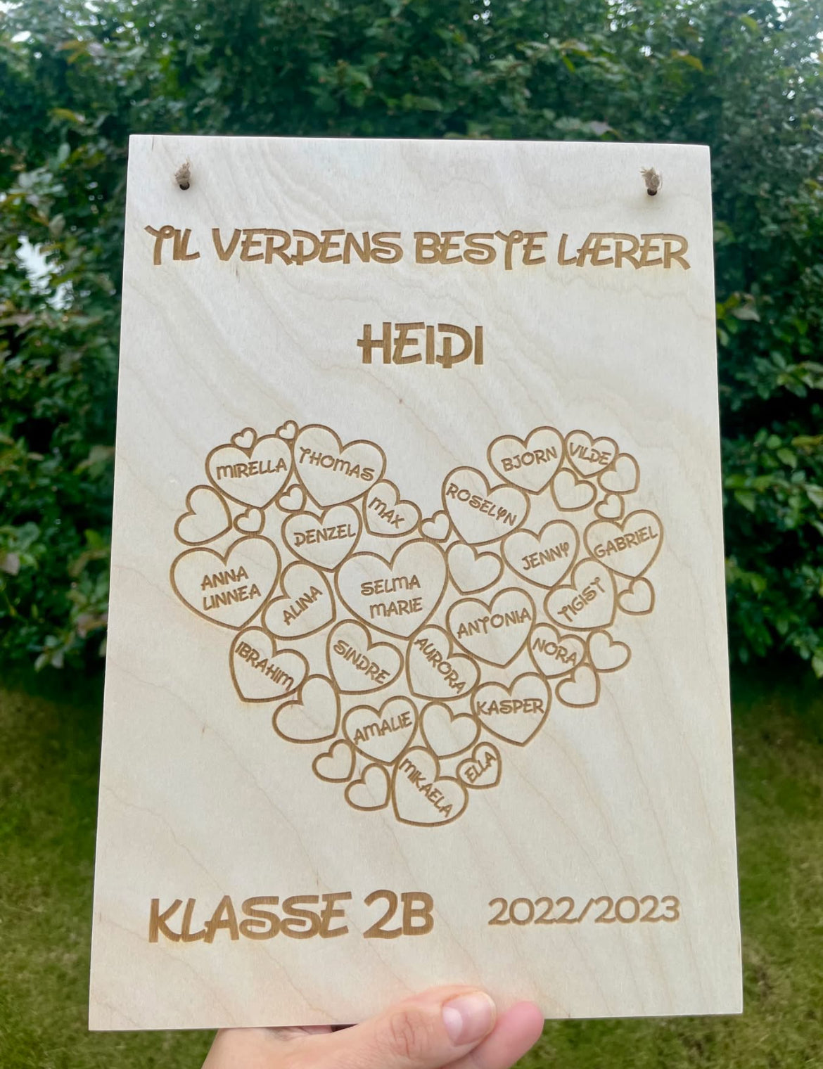 Personlig gave til lærer hjerte