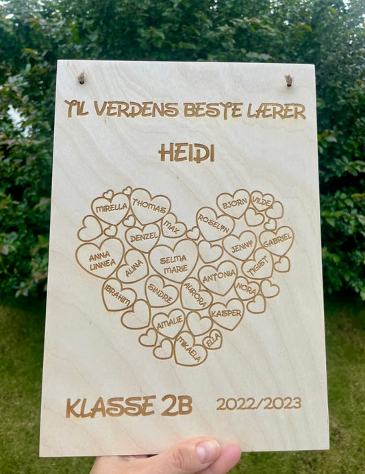 Personlig gave til lærer hjerte
