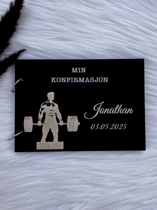Min Konfirmasjon – gjestebok, fotoalbum-Styrketrening