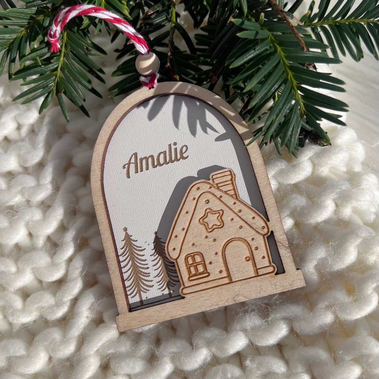 Personlig julepynt i tre (d6)