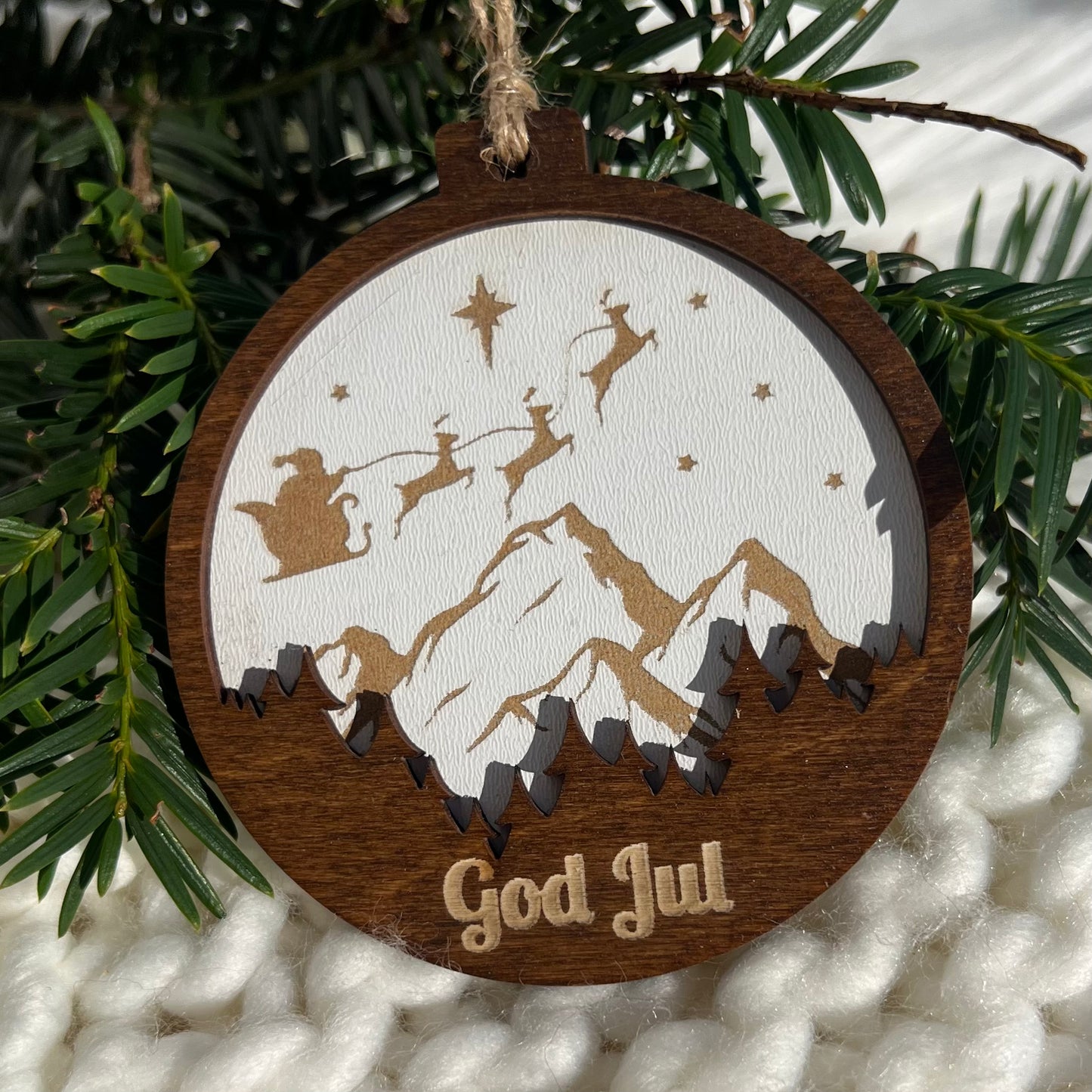 Personlig julepynt i tre (d8)