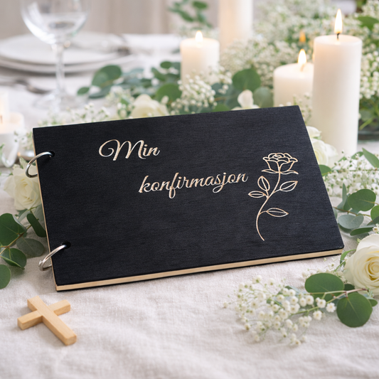 konfirmasjon gjestebok fotoalbum personlig
