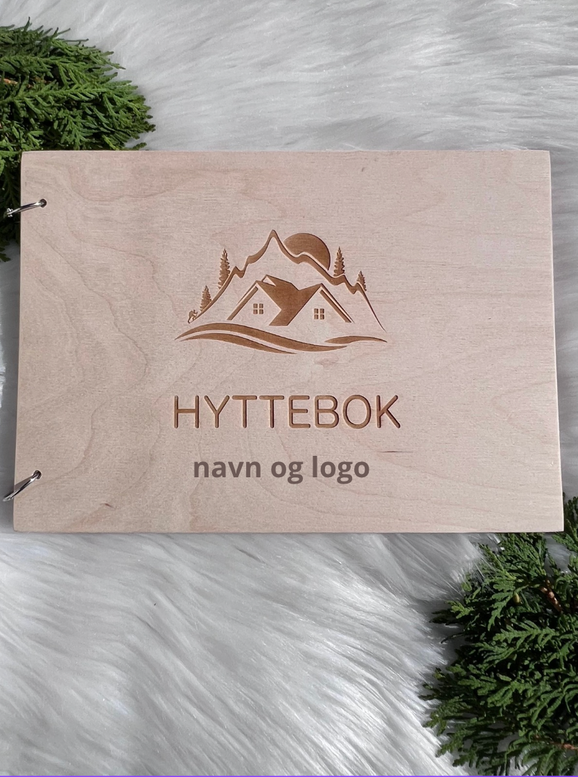 Eksklusiv hyttebok med navn og logo (d2)