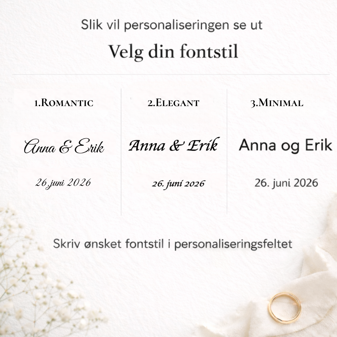 GJESTEBOK BRYLLUP FONT KK FAMILY ART