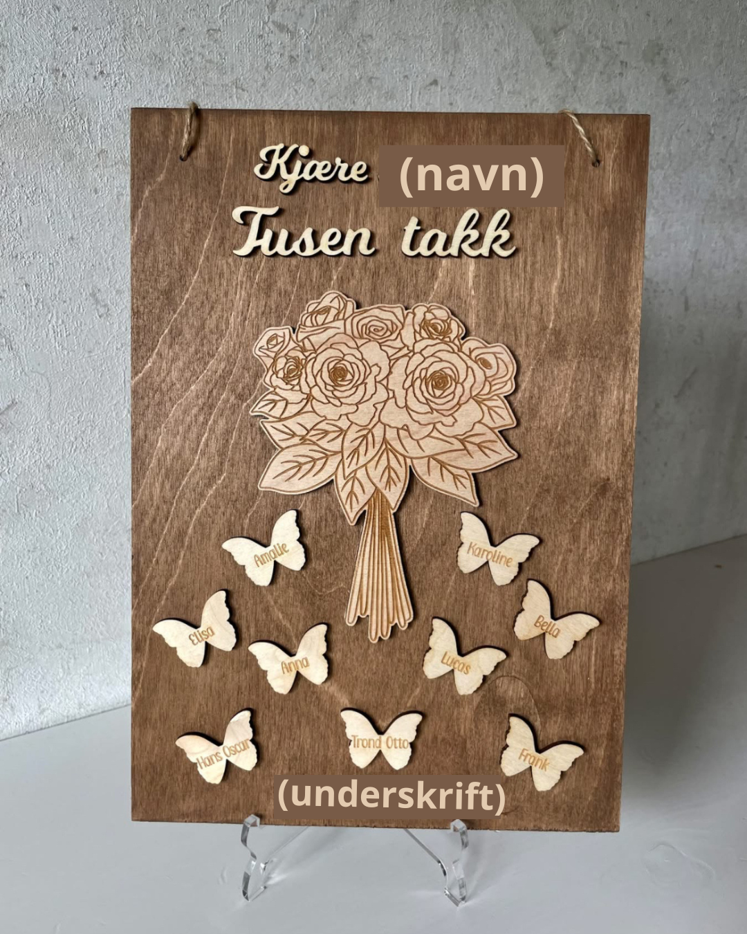 Personlig gave til lærer med blomster