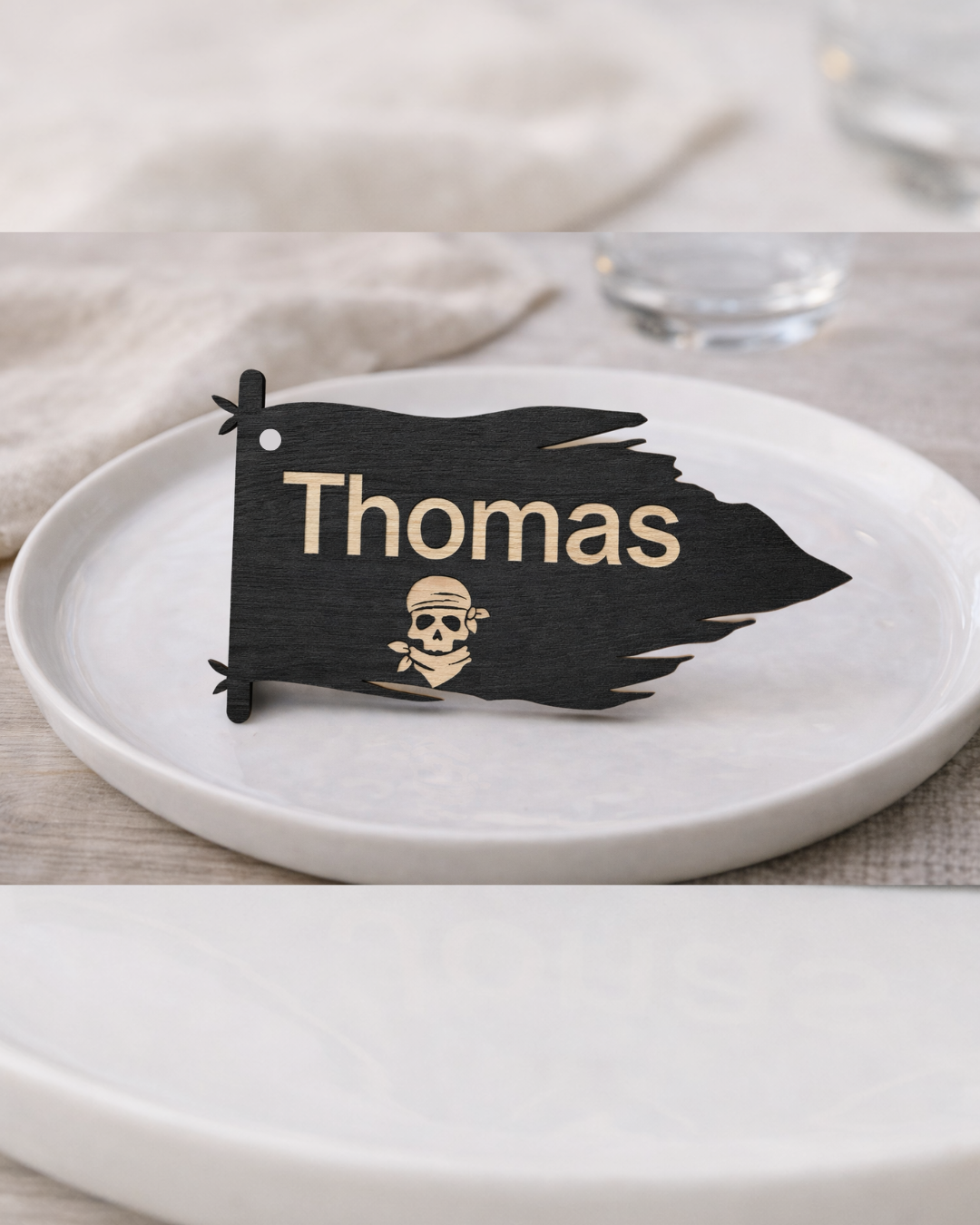 Personlig Bordkort Piratflagg