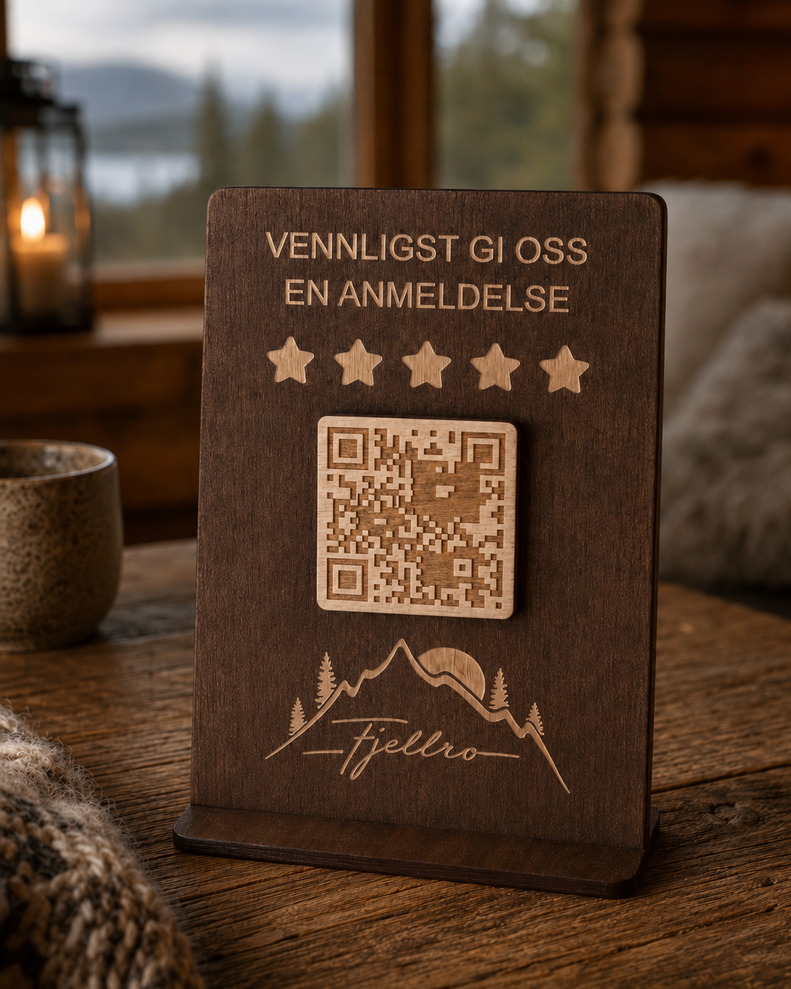 google review til hytte med logo