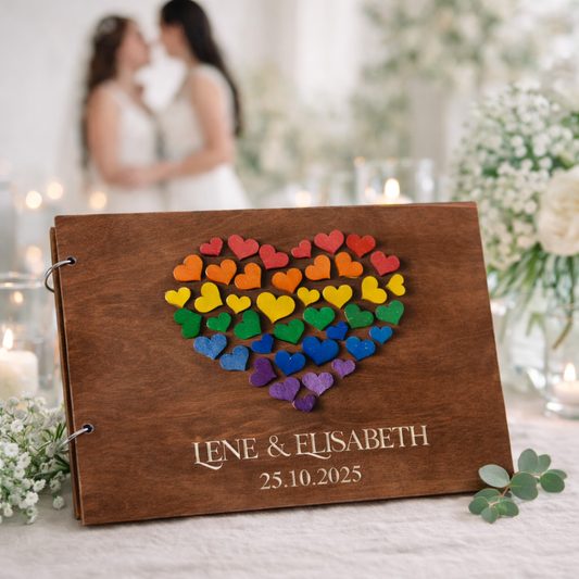 ringbundet gjestebok bryllup med plass til bilder